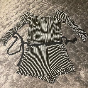 Black & White Striped Romper